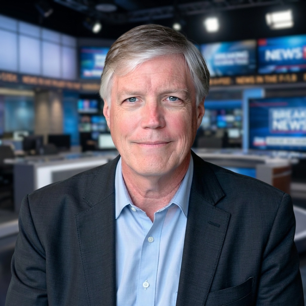 Mike Stiles, thought leadership consultant in a newsroom